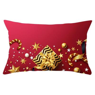 China Polyester Anti-static Satin Home Style Christmas Decoration Cushion Cover Multi-size Lumbar Pillow Cover for sale