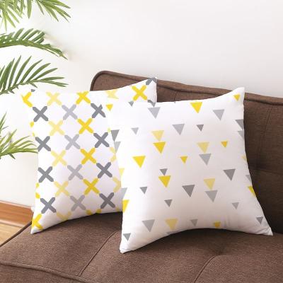 China Wholesale Price Anti-static Geometric Cushion Cover Polyester Tile Case Striped Grid Dotted Art Triangular Geometric Cushion Cover for sale