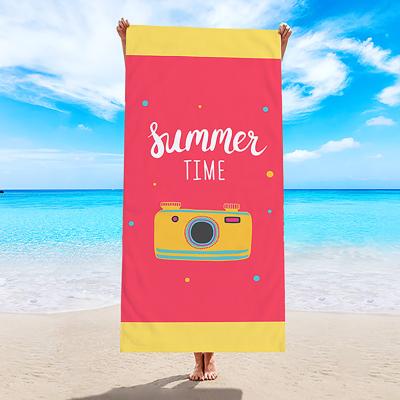 China Simple Reactive Printing Adult Beach Towel Safe For Swimming Bath Towel Cotton Kids for sale