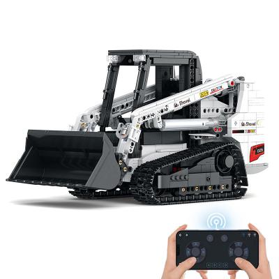 China Simulation MOC Model Engineering Car Series Bobcat Excavator RC Truck Model Building Block Toy Kid Educational Gift for sale