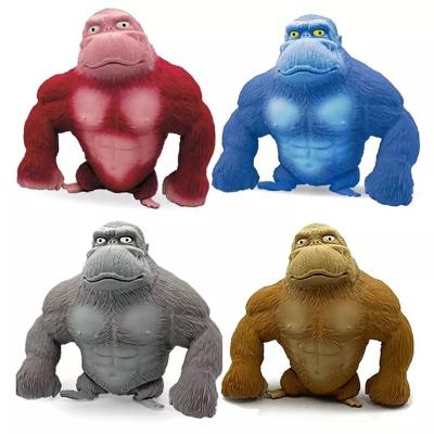 China Eco-friendly Material Jungle Animal Figurines Christmas Gifts For Kids Pop Up Doll Toy Anime Figure Toys Latex Monkey speelgoed Gorilla Squeeze Toys for sale