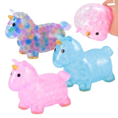 China Tpr Unicorn Squeeze Toys Girls Boys Squishy Kids Squishy Sensory Toys Relax Toys With Water Beads Inside for sale