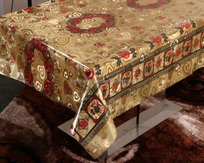 China Wholesale Oilproof Tablecloth Vinyl Tablecloth , Gold Bronzing Tablecloth Roll for sale