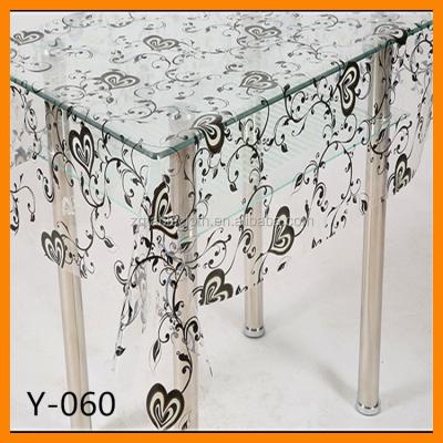 China Oilproof PVC Waterproof Clear Tablecloth Plastic Clear Tablecloth for sale