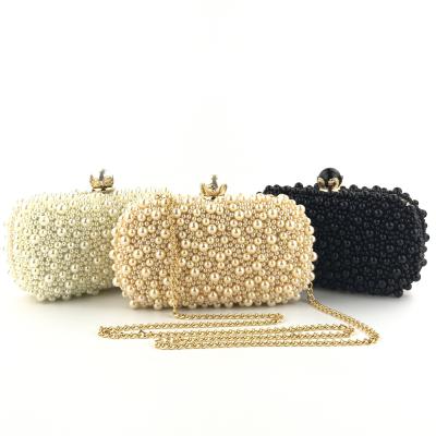 China Wedding Evening Purse Grab Bag Classic Ladies Beaded Wedding Handmade Purse Pearl Handbags Prom Evening Clutch for sale