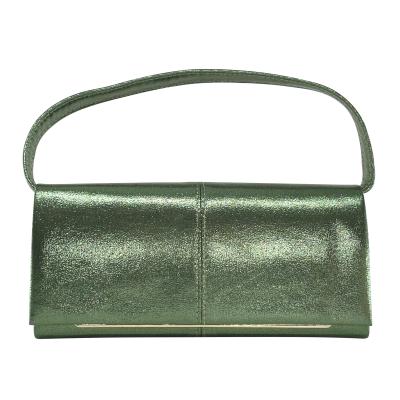 China Handmade Shiny Leather Green Sparkle PU Shoulder Bag Handbag Ladies Party Purse Evening Clutch Bag for sale