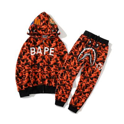 China Hip Hop Thermal Luxury Unisex Casual Luminous Tracksuit Style Trend Street Suit Camouflage Bape Set Brand Casual Sets for sale