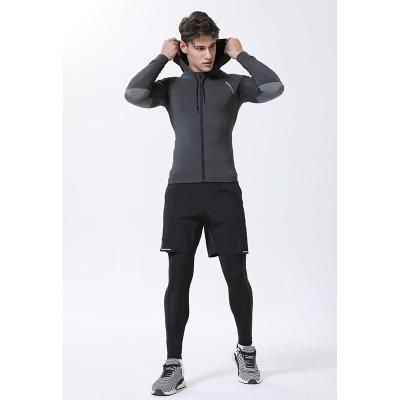 China Breathable Men's Running Fitness Clothing Long Sleeve Gym Sports Suits Yoga Quick Dry Tights Patch Suit for sale