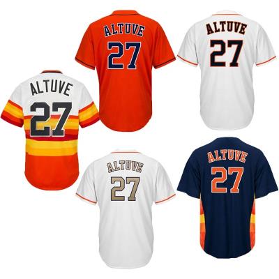 China Throwback Baseball Antibacterial Quilted Wear Customized Design 2020 Lastest George Springer Baseball Jersey for sale