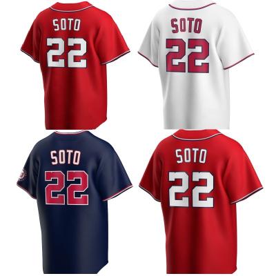 China Antibacterial Sportswear Baseball Wear Customized Lastest 2020 Design Stitched Juan Soto Baseball Jersey for sale