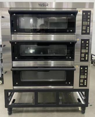 China gas asiático Oven For Bread de la cubierta de la bandeja 3 del horno 9 de la cubierta de la panadería 40x60 en venta