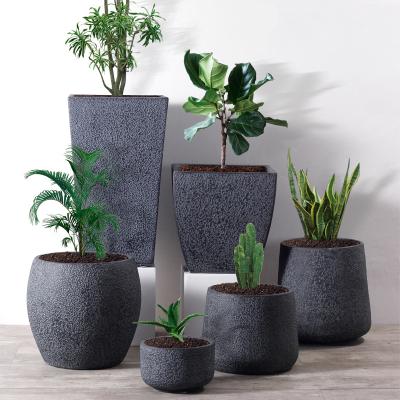 China Manufacturer Wholesale Indoor Outdoor Plant Pots Modern Fiber Clay Flower Pots Home Garden Planters for sale