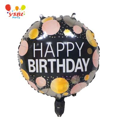 China Wedding 2020 Hot Selling Spanish Printing Helium Foil New Happy Birthday Balloon With 18inch Round Shape for sale