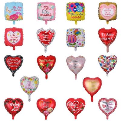 China Wedding New Product Spanish Happy Mothers Day Love Shape Foil Helium Balloons For Wholesale for sale