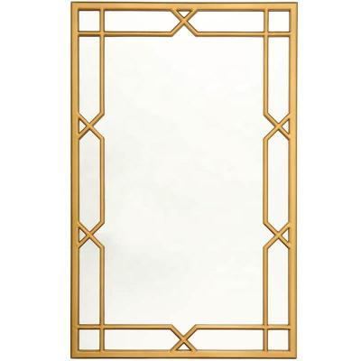 China Rustic Elegant Modern Golden Mirror Wrought Iron Metal Frame For Vanity Bathroom for sale