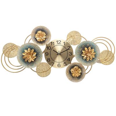 China Contemporary Metal Art Wall Clock Porch Flower Creative Design for Living Room Home Decoration for sale