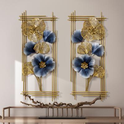 China Durable Gold Leaves Luxury Home Decor 3D Metal Wall Decoration for sale