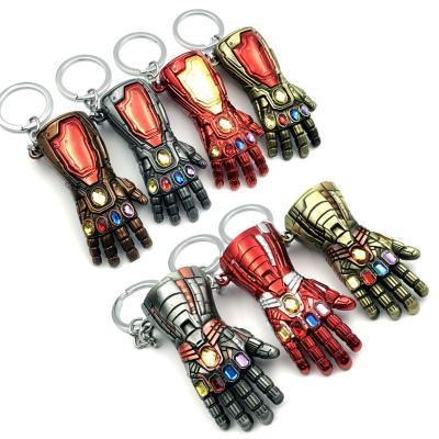 China Infinity Gauntlet Metal Movie Key Chain Superhero Palm Key Chains Power Dangle Ring Gift Jewelry for sale