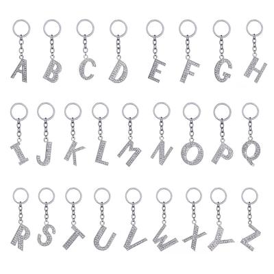 China Wholesale 26 Metal Alphabet Key Chain Fashion Metal Lavero Pendant Key Chains for sale