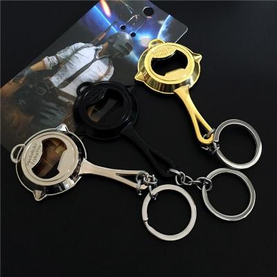 China Vintage Style Gaming Bottle Opener Key Chain Pan Metal Pendant Keyrings Llaveros Holder for sale