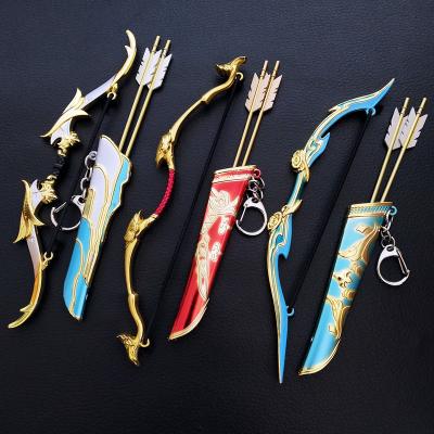 China Game Arena King of Bravery Key Chain Cosplay Zinc Alloy Glory Character Weapon Model Props for King of Glory Fans Gift Collection 18cm for sale