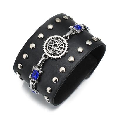 China Vintage Anime Punk Black Butler Bracelet Women Men Wide Bracelet For Gifts 4 Designs Options for sale