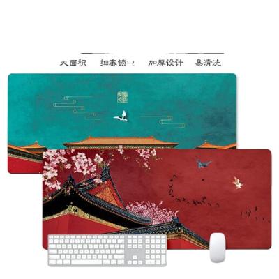 China Mat Flower Mousepad Gamers Decoration Gamer PC Mouse Pad Gaming Accessories Chinese Style Waterproof Floral Desktop Keyboard Large for sale