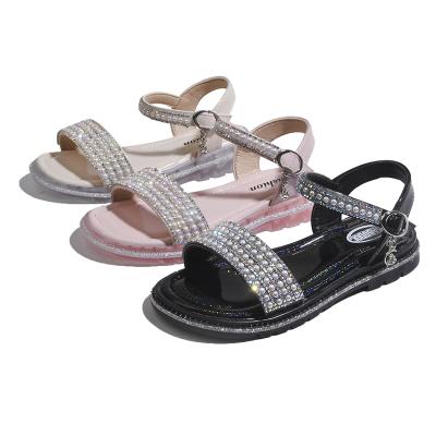 China Summer Breathable Outdoor Beach Designer Kids Shoes Kids Diamond Flat Casual Sandals for sale