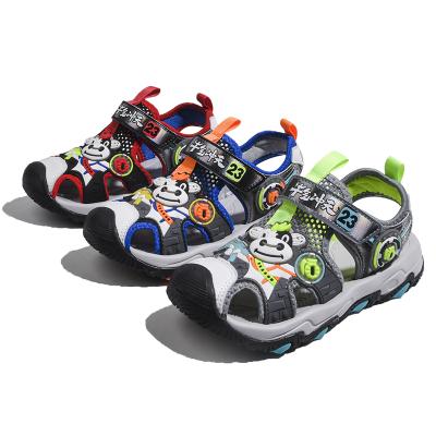 China Summer Breathable Wear-Resistant Fashion Toes Outdoor PU Beach Sports Flat Sandals for sale