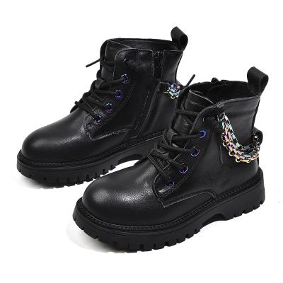 China Breathable Embossed Leather Non-slip Quilted Rubber Sole Boots Work Safety Shoes For Kids for sale