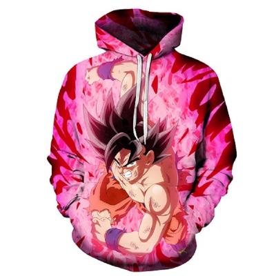 China 2021 Custom Anti-wrinkle Mens Dragonballs 3D Digital Color Printing Pullover Man Anime Hooded Hoodie for sale