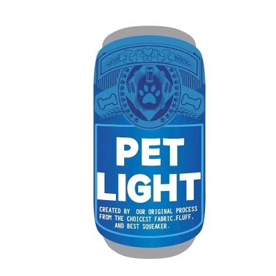 China Wholesale High Quality Viable Pet Bottle Design Pretend Chewing Plush Beer Can Dog Toy For Teeth Cleaning for sale