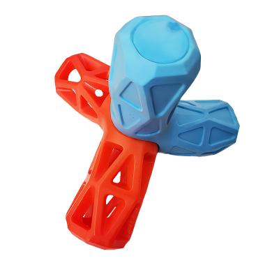 China Manufacturer Supplier Tpr Two-Color Sustainable Teeth Cleaning Stick Dog Relieve Boredom Chewing Toys for sale