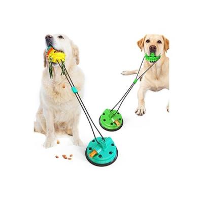 China Factory Price Suction Cup Viable Fun Interactive Tooth Cleaning Dog Toy With Food Dispensing Ball for sale