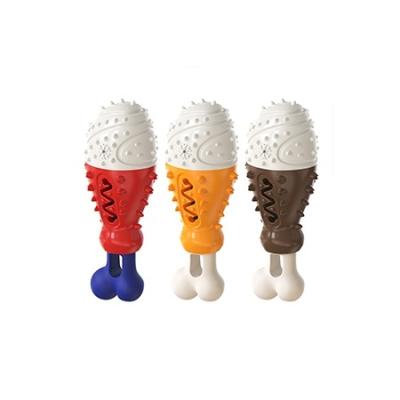 China Good Viable Price Leaky Durable Stick Food Pet Teeth Chew Toy Set Turkey Leg Chewing Toy for sale