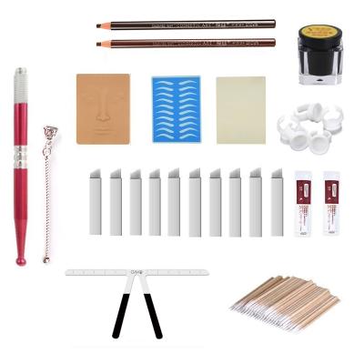 China SKN-EK Supplies Semi-Permanent Eyebrow Brow Beginner Tool Kit Beginner Eyebrow Tattoo Skin Practice Full Set for sale