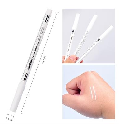 China Used For Permanent Makeup Eyebrow Tattoo Skin Marker Pen Tool Accessories Tattoo Marker Pen With Measuring Ruler Microblading Surgical Positioning for sale