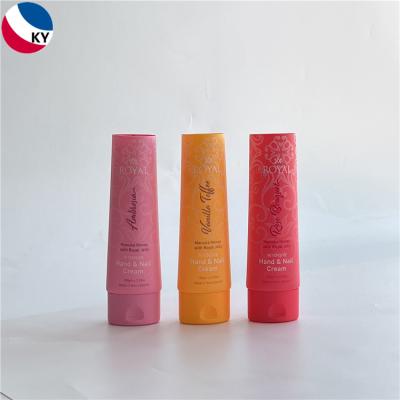 China Cosmetic tube 20ml 30ml 1oz color hand cream pink red flat plastic cosmetic tube with flip cap for sale