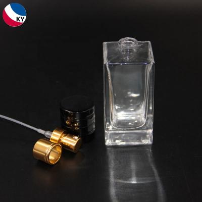 China Thick Wall And Bottom Cosmetics Perfume 30Ml 50Ml Rectangle Thick Walled Glass Bottle With Lotion Pump for sale