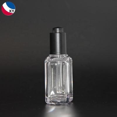 China High Quality Plastic Square Dropper Press Dropper Bottles with Matte Black Cap for sale