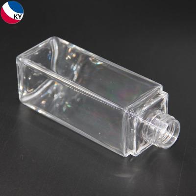 China 150ML Personal Care Transparent Rectangular Pet Plastic Bottles Clear With Screw Cap for sale