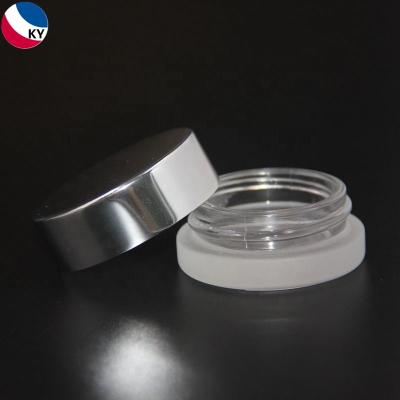 China Skin care Mini Empty Jar Clear Frosted cream around big glass 2ml 3ml 5ml 8ml 10ml plastic skin care cream for sale