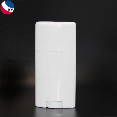 China Thick Wall And Bottom White Bottom Filled Oval Screen Stick 75G Deodorant Container Printing Plastic Personal Care Screw Cap Skin Care Cream KEYO 75ML for sale