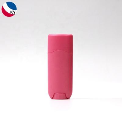 China Colorful Packaging Oval Shape Sustainable Bottle Recycled Plastic Pink Deodorant Twist Up Empty Containers for sale