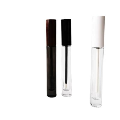 China New Personal Care Item Round Mascara Container Packaging Glass Make Your Own Label Empty Lip Gloss Packaging for sale