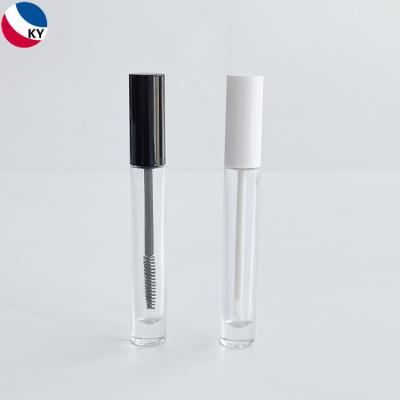 China 10ml Cylinder Mascara Container Luxury Cosmetic Packaging Lip Gloss Bottle Glass Tube With Brush for sale