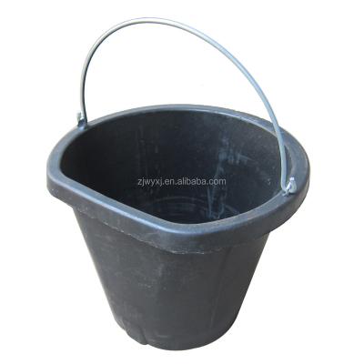 China 20QT Rubber Tire Rubber Calf Feeding Bucket With One Feeding Nipple for sale