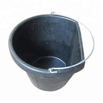 China Rubber Tire Hard Rubber Flat Back Feed Buckets With Steel Handle for sale