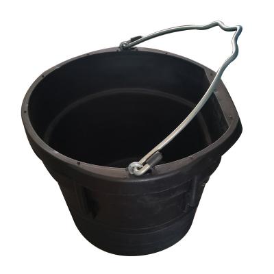 China Rubber Tire OEM Super Flat Side 8QT Fiber Reinforced Bucket Rubber Barrel With Handle for sale