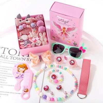 China Cute Baby Hair Clips Necklace Kids Hair Accessories Set 28PCS/Sets Fashionable Cartoon Hair Clip Set for sale